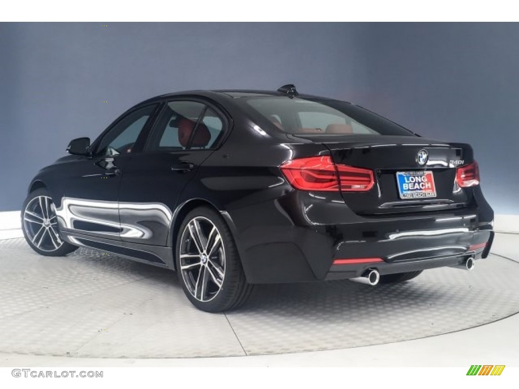 2018 3 Series 340i Sedan - Black Sapphire Metallic / Coral Red photo #2