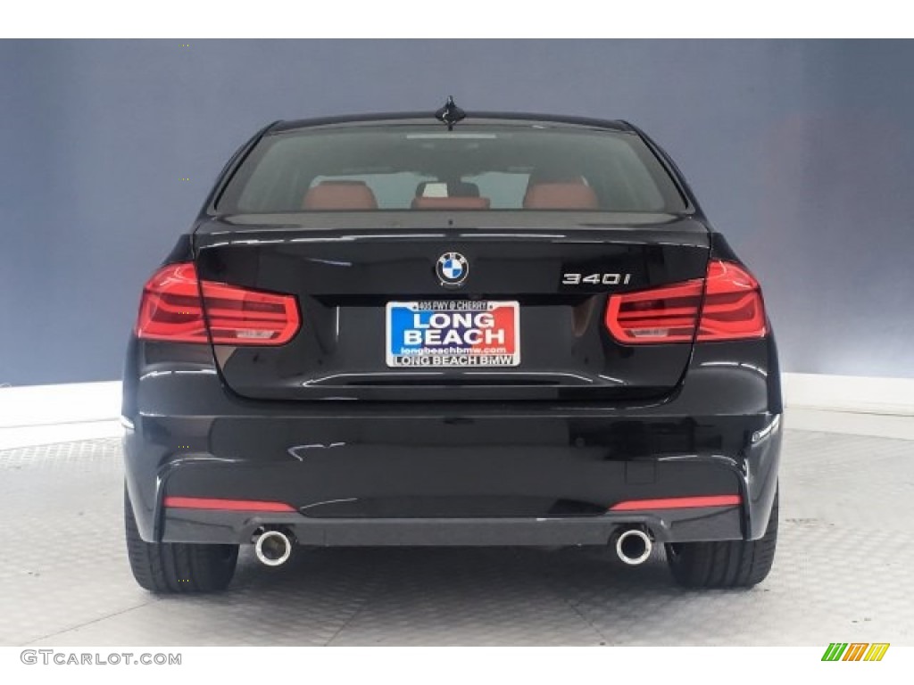 2018 3 Series 340i Sedan - Black Sapphire Metallic / Coral Red photo #3