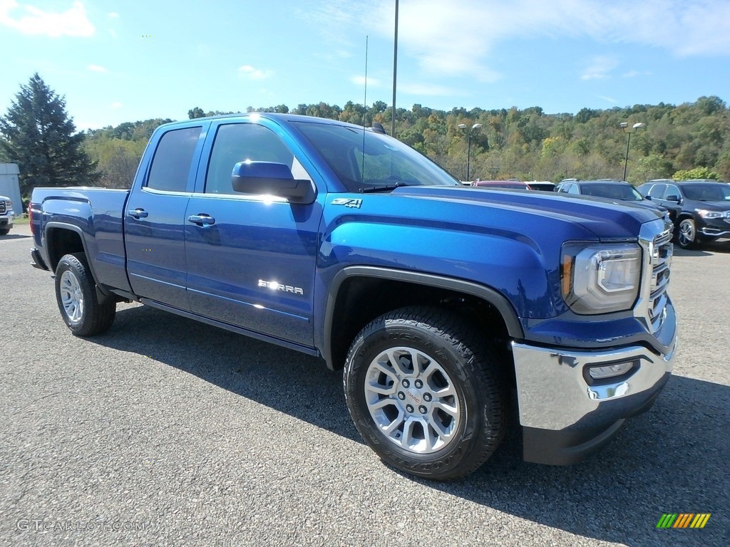 Stone Blue Metallic 2019 GMC Sierra 1500 Limited SLE Double Cab 4WD Exterior Photo #129857073