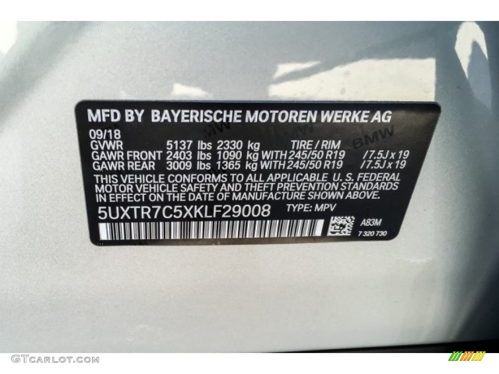 2019 X3 sDrive30i - Glacier Silver Metallic / Black photo #11