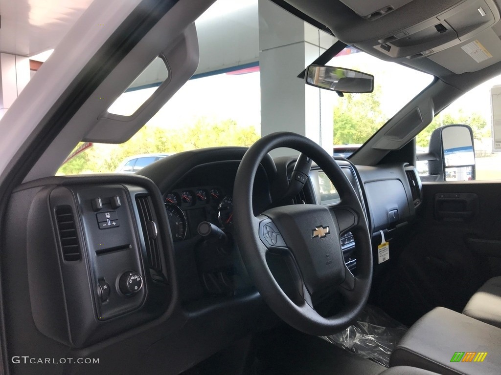 2019 Chevrolet Silverado 3500HD Work Truck Regular Cab Chassis Dark Ash/Jet Black Steering Wheel Photo #129860380