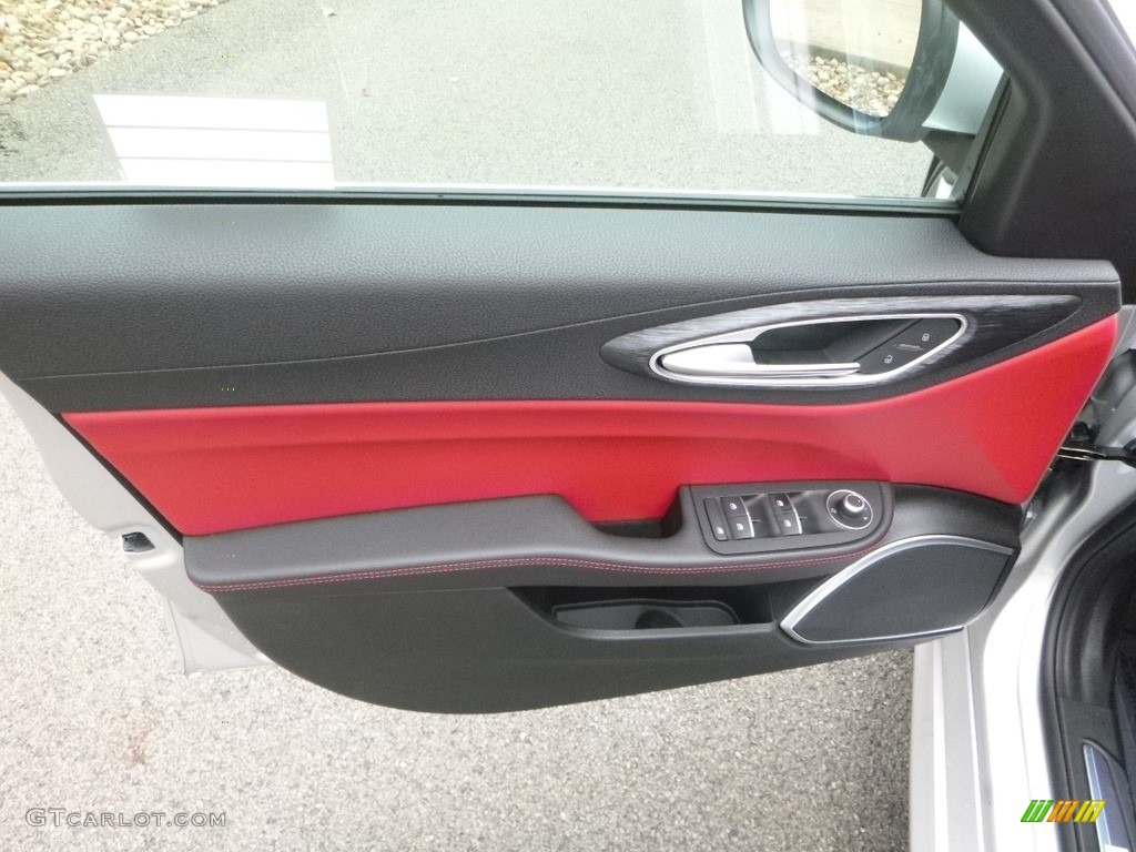 2019 Alfa Romeo Giulia AWD Black/Red Door Panel Photo #129864118