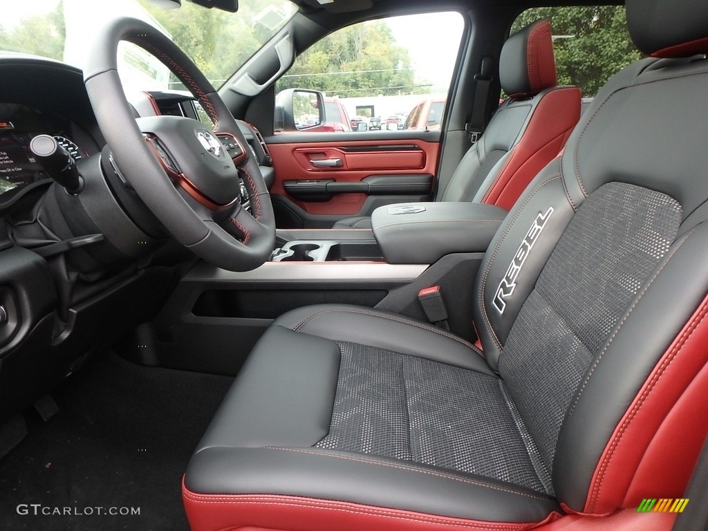 Black/Red Interior 2019 Ram 1500 Rebel Crew Cab 4x4 Photo #129873075