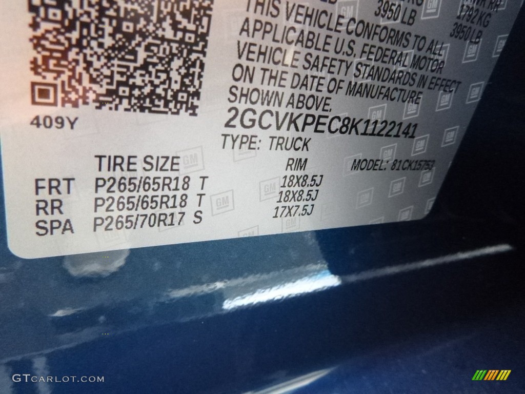 2019 Silverado LD LT Z71 Double Cab 4x4 - Deep Ocean Blue Metallic / Jet Black photo #14