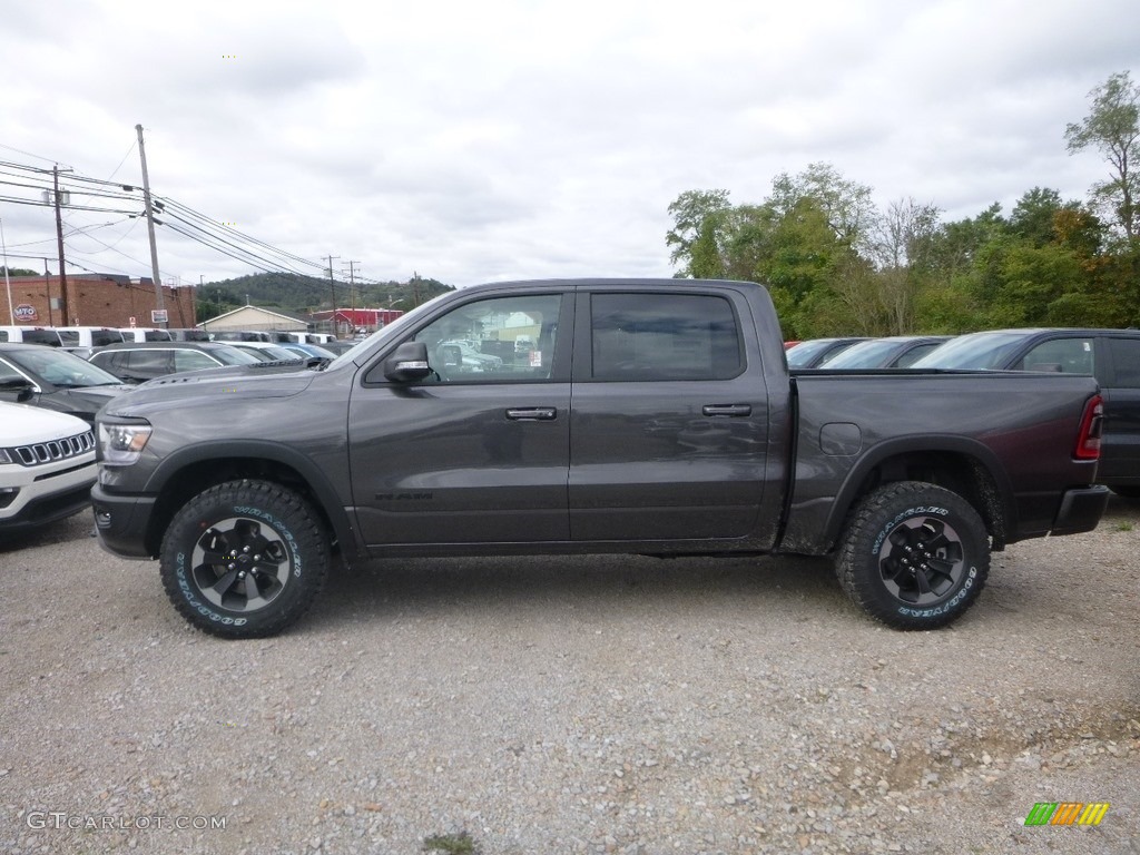 2019 1500 Rebel Crew Cab 4x4 - Granite Crystal Metallic / Black/Red photo #2