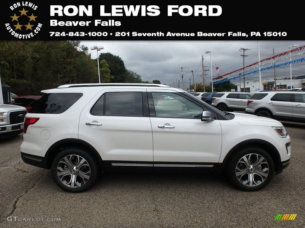 2018 Explorer Platinum 4WD - White Platinum / Ebony Black photo #1