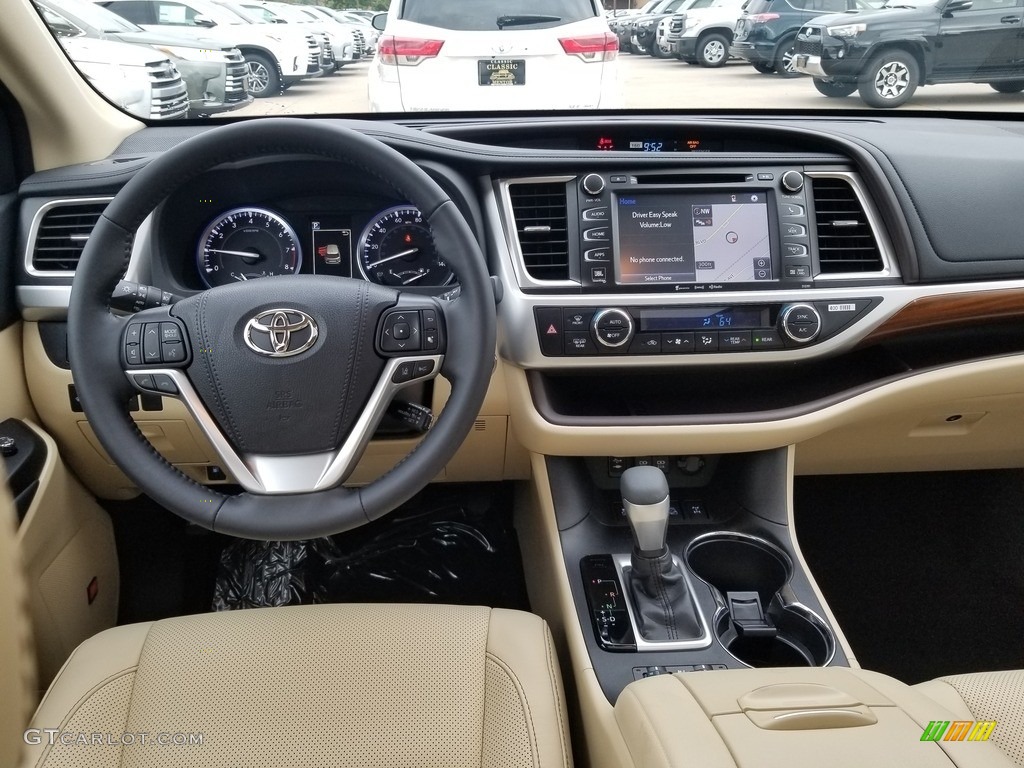 2019 Toyota Highlander Limited AWD Almond Dashboard Photo #129894244
