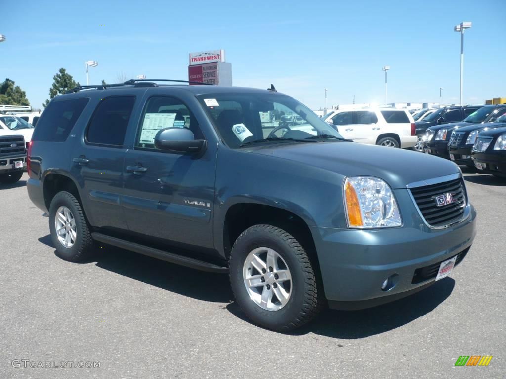 2009 Yukon SLT 4x4 - Stealth Gray Metallic / Ebony photo #1