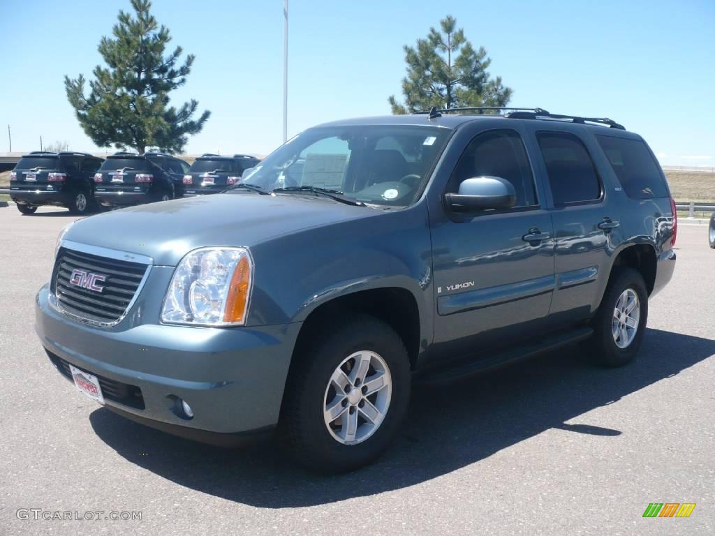 2009 Yukon SLT 4x4 - Stealth Gray Metallic / Ebony photo #3