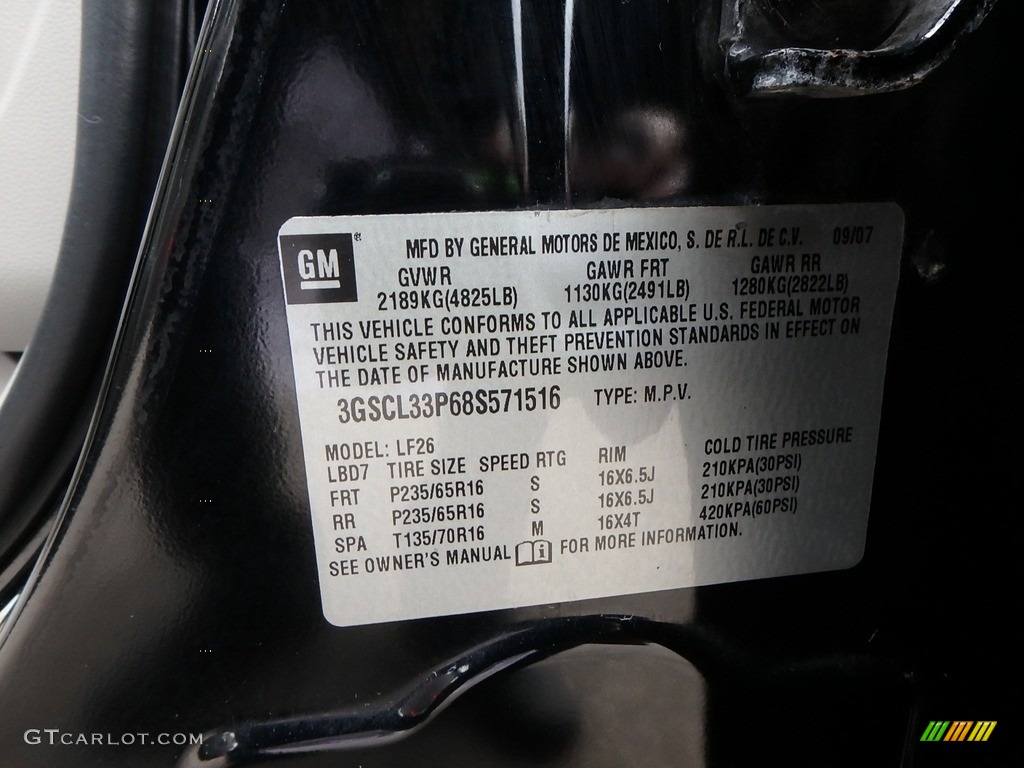 2008 VUE XE - Black Onyx / Gray photo #20