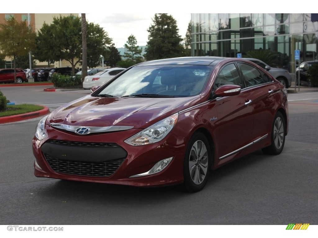 2013 Sonata Hybrid Limited - Venetian Red Pearl / Camel photo #2