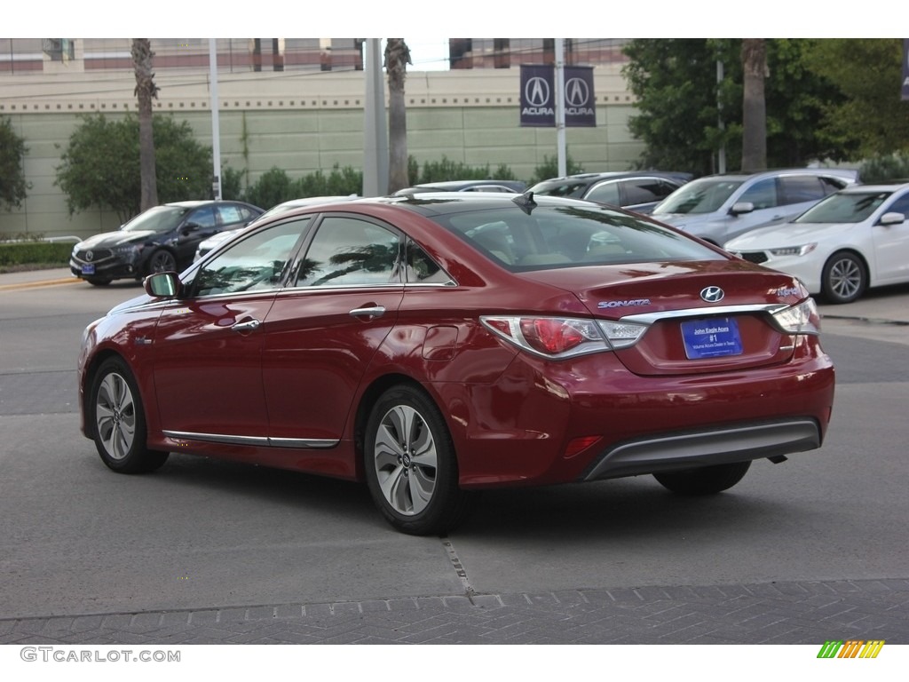 2013 Sonata Hybrid Limited - Venetian Red Pearl / Camel photo #4