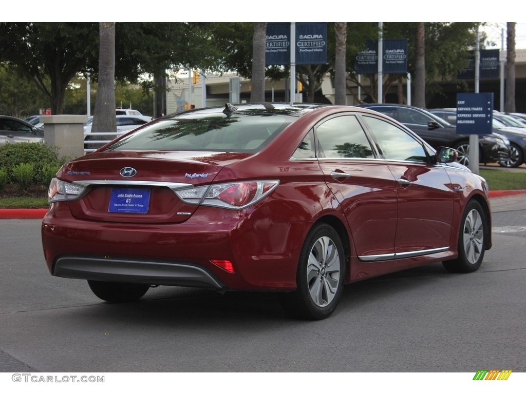 2013 Sonata Hybrid Limited - Venetian Red Pearl / Camel photo #6