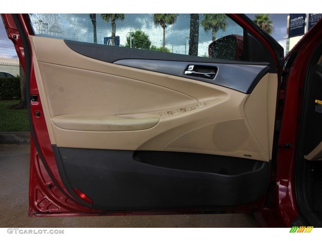 2013 Sonata Hybrid Limited - Venetian Red Pearl / Camel photo #38