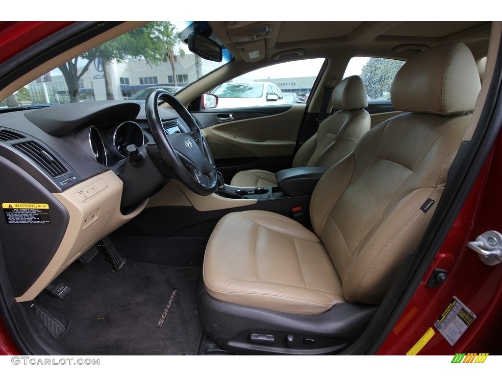 2013 Sonata Hybrid Limited - Venetian Red Pearl / Camel photo #39