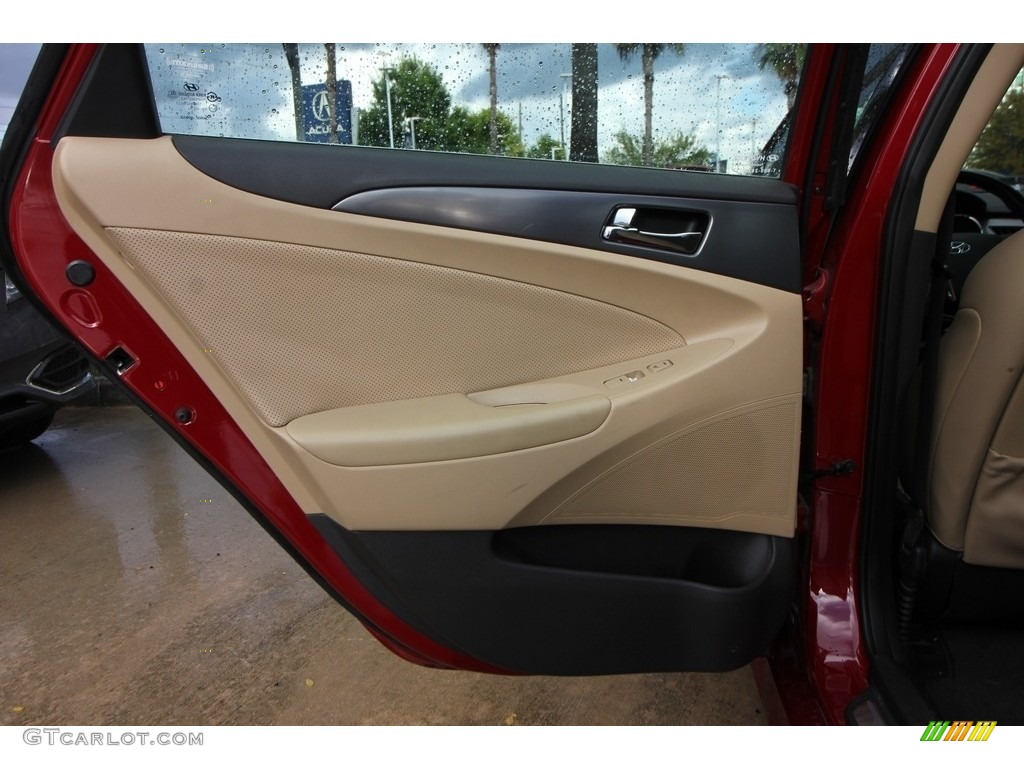2013 Sonata Hybrid Limited - Venetian Red Pearl / Camel photo #40