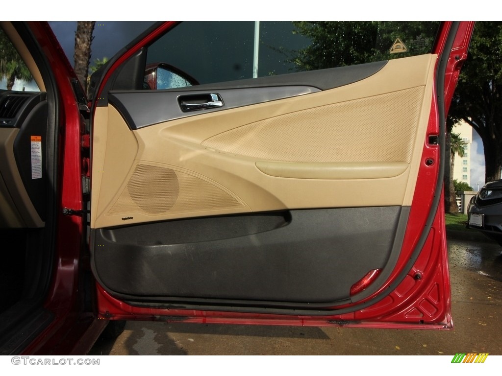 2013 Sonata Hybrid Limited - Venetian Red Pearl / Camel photo #45
