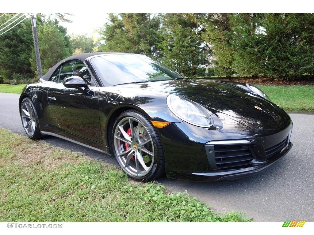 2017 911 Carrera 4S Cabriolet - Jet Black Metallic / Black/Bordeaux Red photo #8