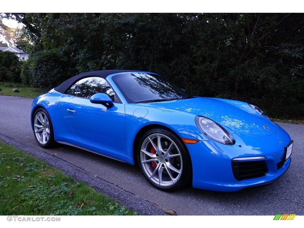 Paint to Sample Voodoo Blue 2017 Porsche 911 Carrera 4S Cabriolet Exterior Photo #129904104