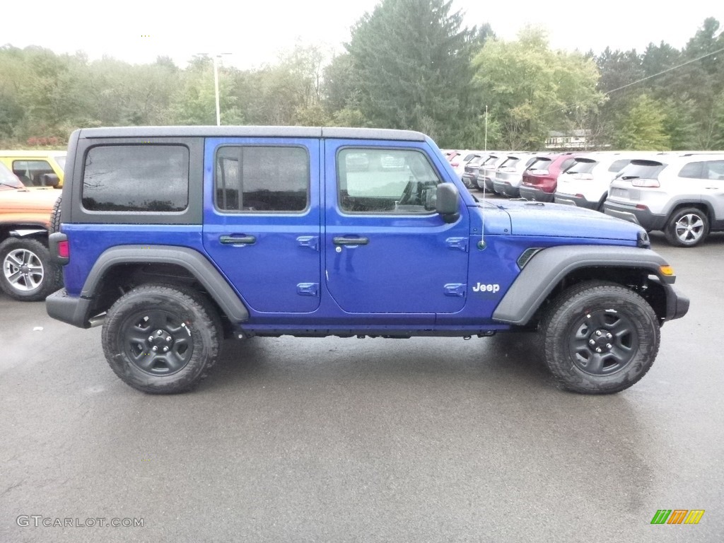 Ocean Blue Metallic 2018 Jeep Wrangler Unlimited Sport 4x4 Exterior Photo #129916408