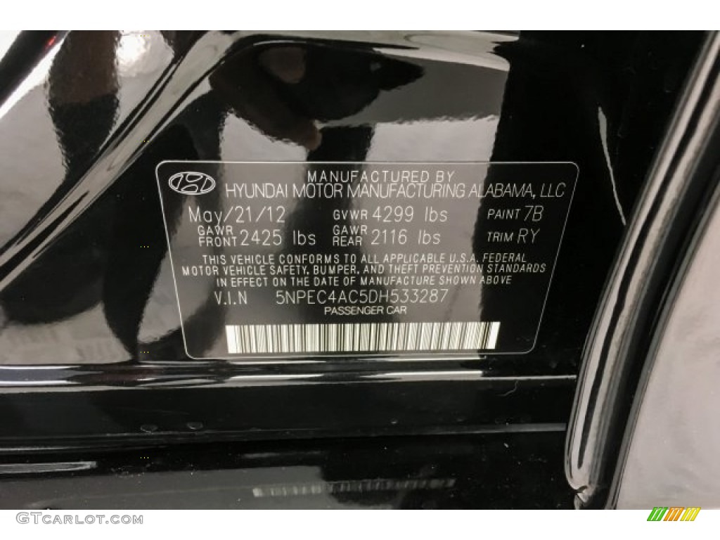 2013 Sonata Limited - Midnight Black / Wine photo #20