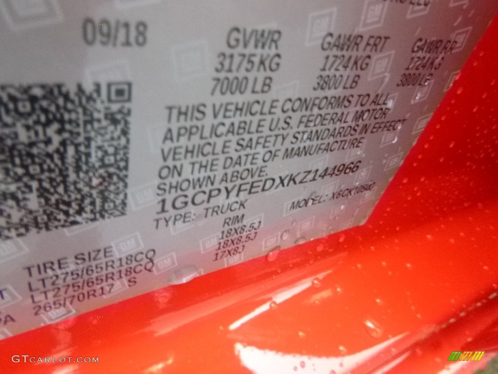 2019 Silverado 1500 LT Z71 Trail Boss Crew Cab 4WD - Red Hot / Jet Black photo #16