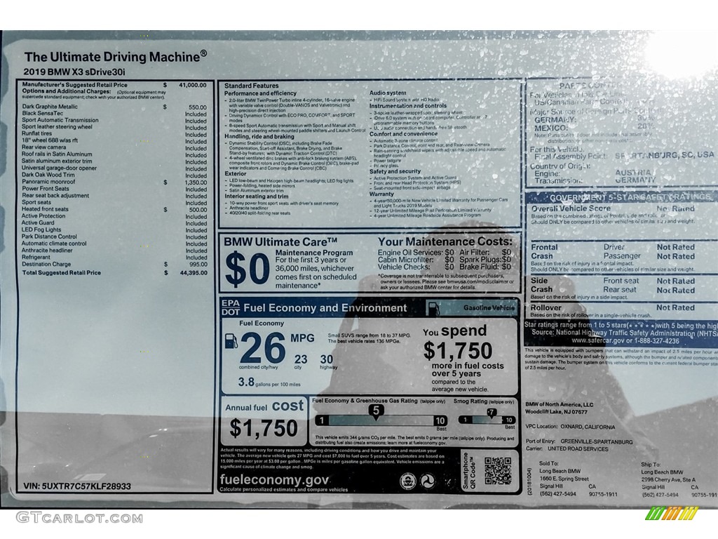 2019 X3 sDrive30i - Dark Graphite Metallic / Black photo #10