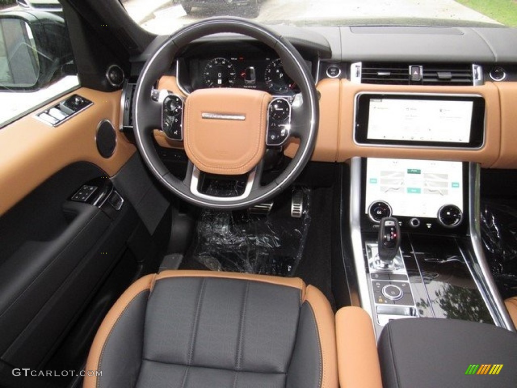 2019 Land Rover Range Rover Sport HSE Dynamic Ebony/Vintage Tan Dashboard Photo #129928975
