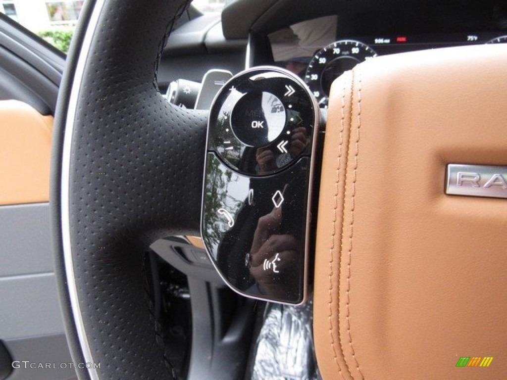 2019 Land Rover Range Rover Sport HSE Dynamic Ebony/Vintage Tan Steering Wheel Photo #129929191