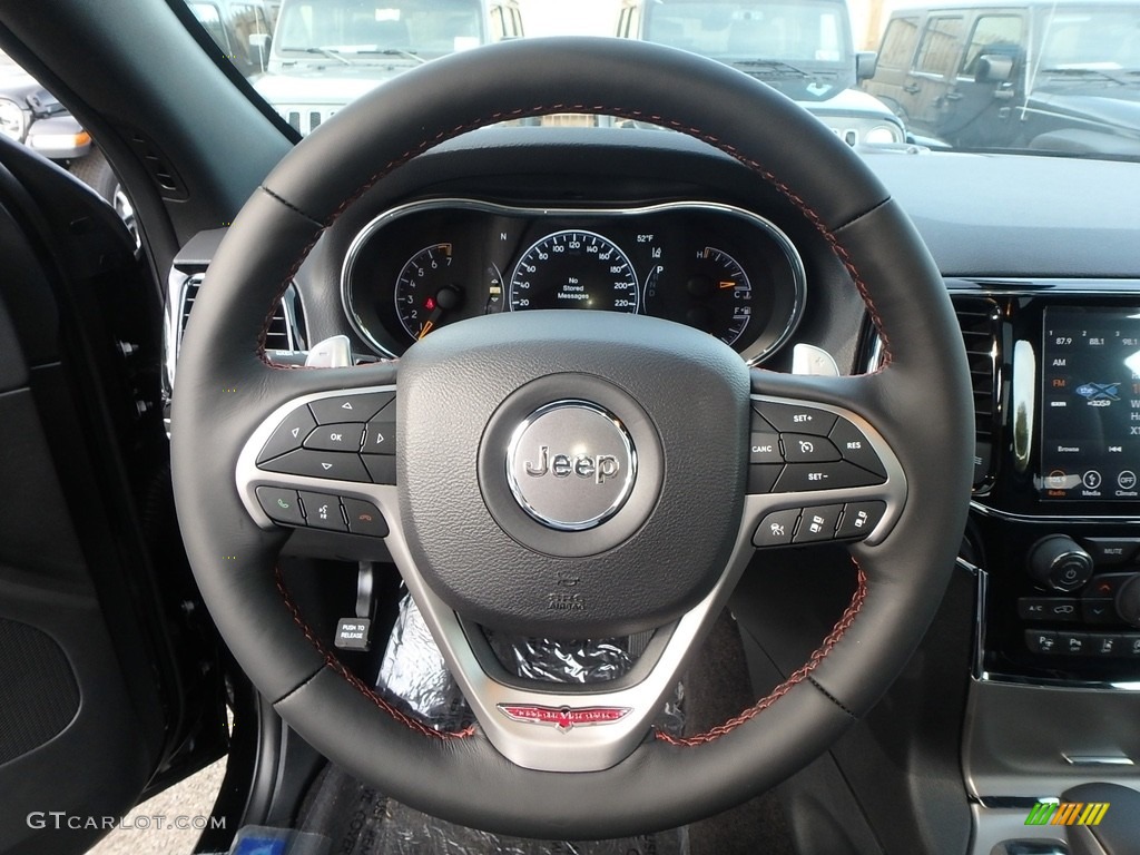 2019 Jeep Grand Cherokee Trailhawk 4x4 Black Steering Wheel Photo #129930880