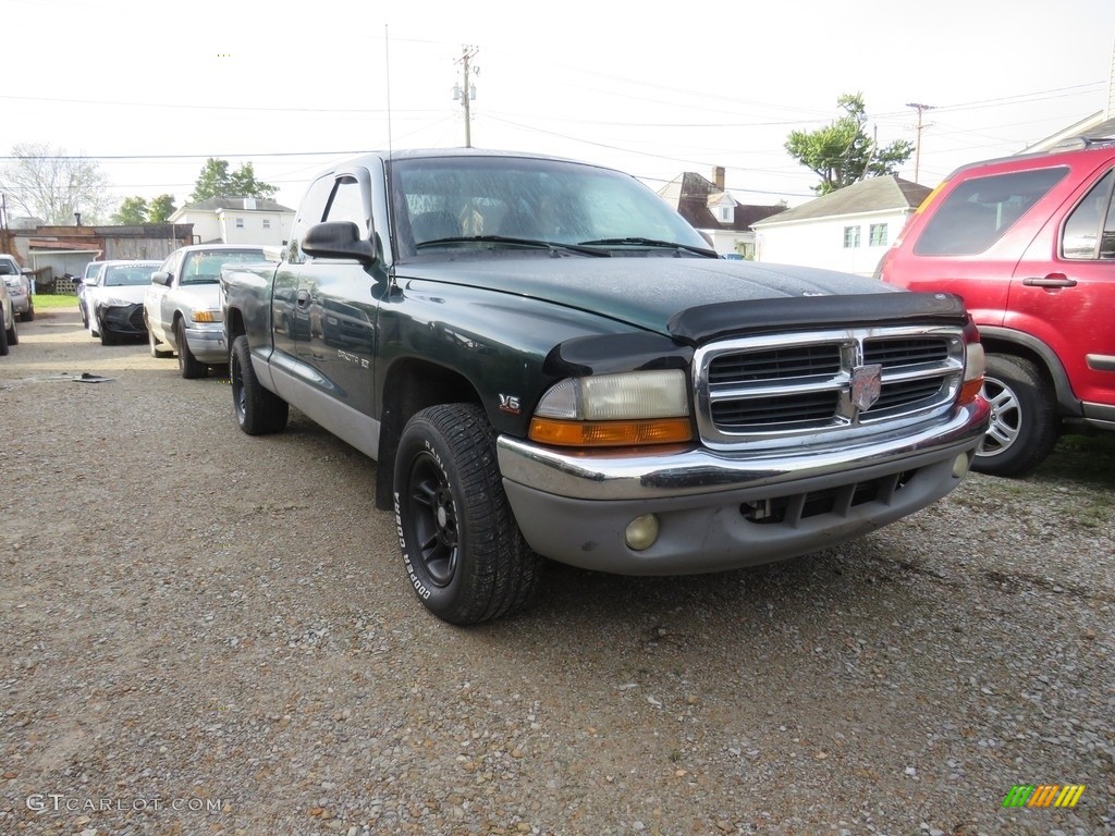 2000 Dakota SLT Extended Cab - Forest Green Pearl / Agate photo #1