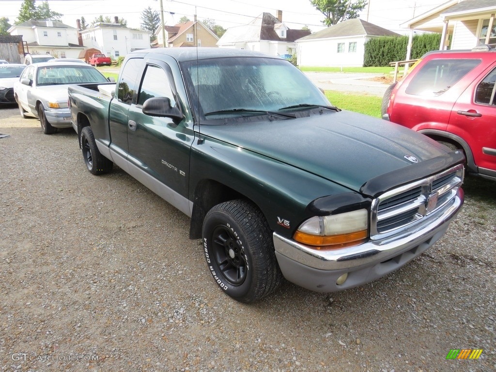 2000 Dakota SLT Extended Cab - Forest Green Pearl / Agate photo #3