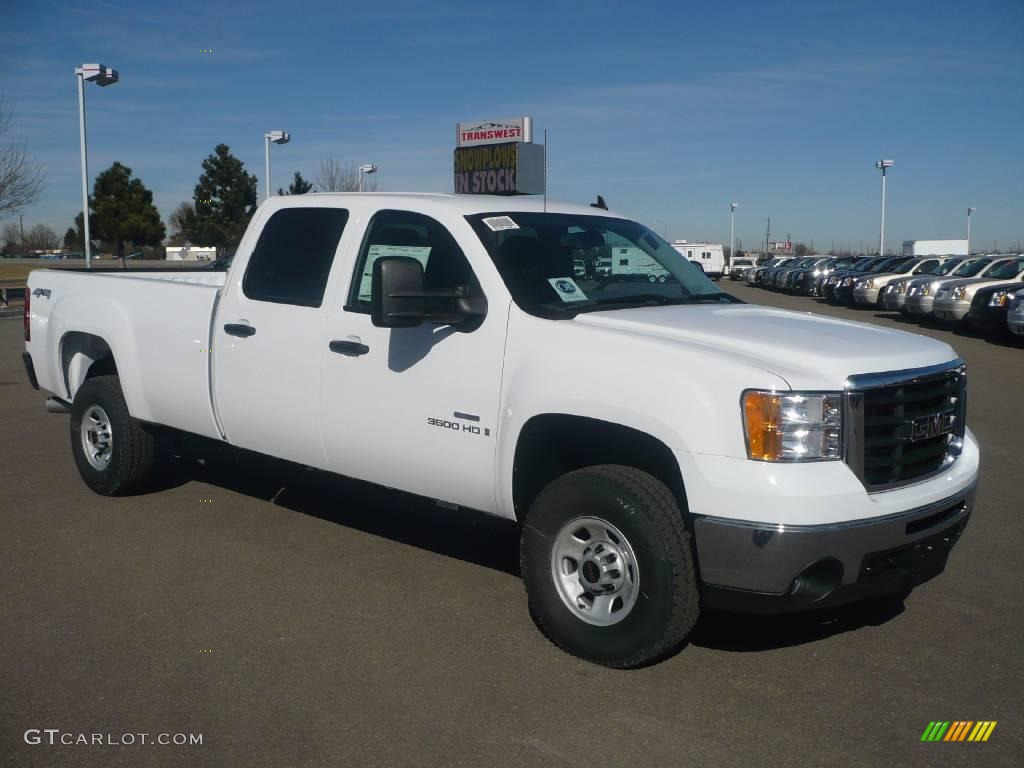 2009 Sierra 3500HD Work Truck Crew Cab 4x4 - Summit White / Dark Titanium photo #1