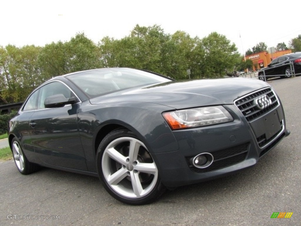 2010 A5 2.0T quattro Coupe - Meteor Gray Pearl Effect / Black photo #2