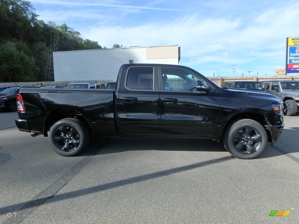 2019 1500 Big Horn Quad Cab 4x4 - Diamond Black Crystal Pearl / Black photo #6