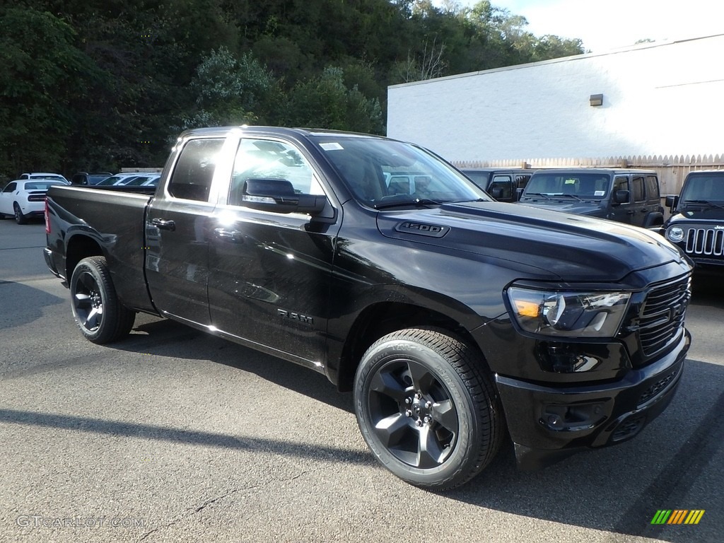 2019 1500 Big Horn Quad Cab 4x4 - Diamond Black Crystal Pearl / Black photo #7