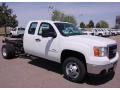 2009 Summit White GMC Sierra 3500HD Extended Cab 4x4 Chassis  photo #1