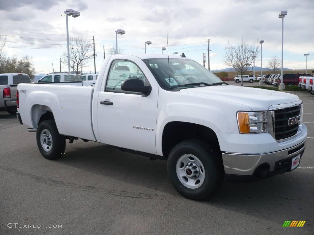 2009 Sierra 2500HD Work Truck Regular Cab 4x4 - Summit White / Dark Titanium photo #1