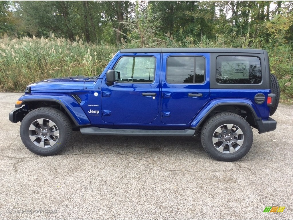 2018 Wrangler Unlimited Sahara 4x4 - Ocean Blue Metallic / Black photo #3