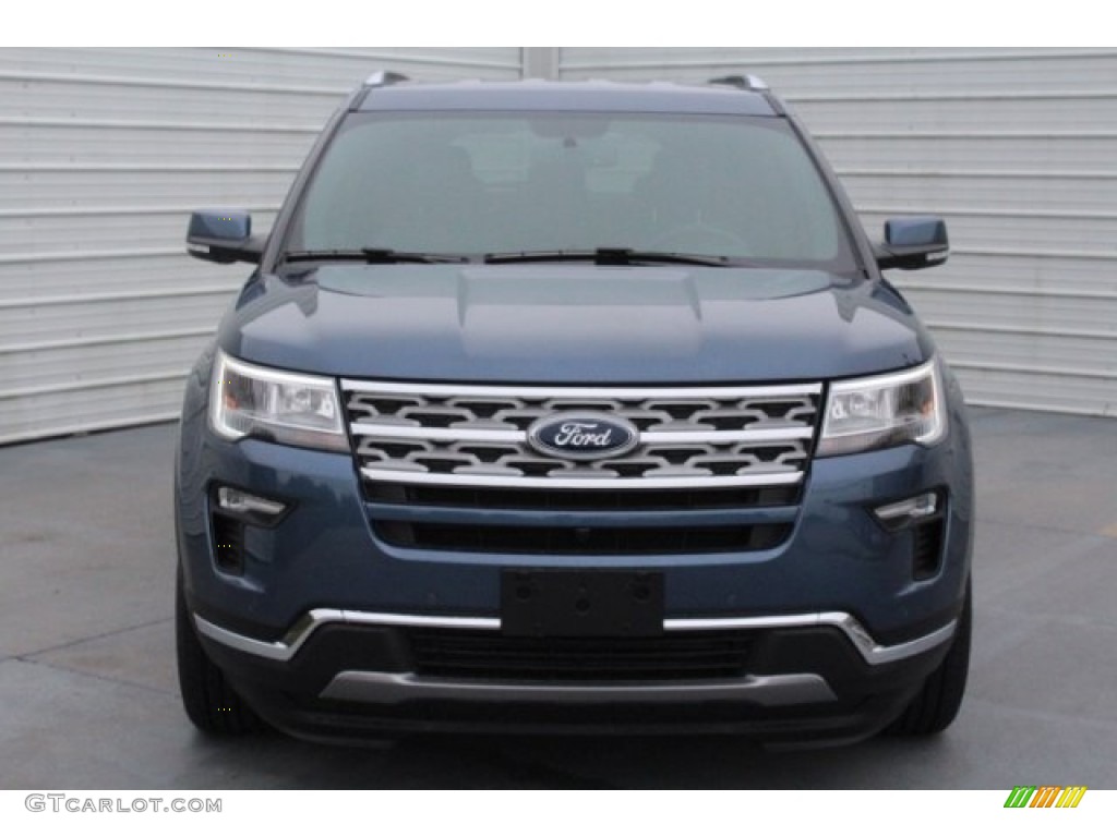 2018 Explorer Limited - Blue Metallic / Ebony Black photo #2