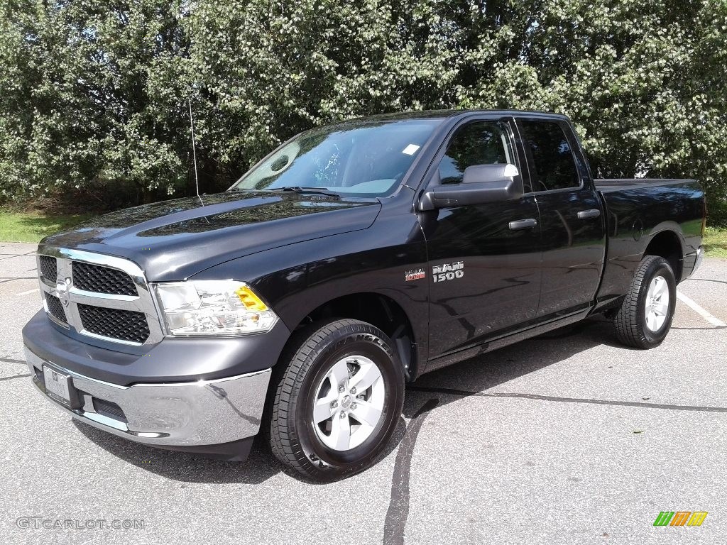 2018 1500 Tradesman Quad Cab 4x4 - Brilliant Black Crystal Pearl / Black/Diesel Gray photo #2