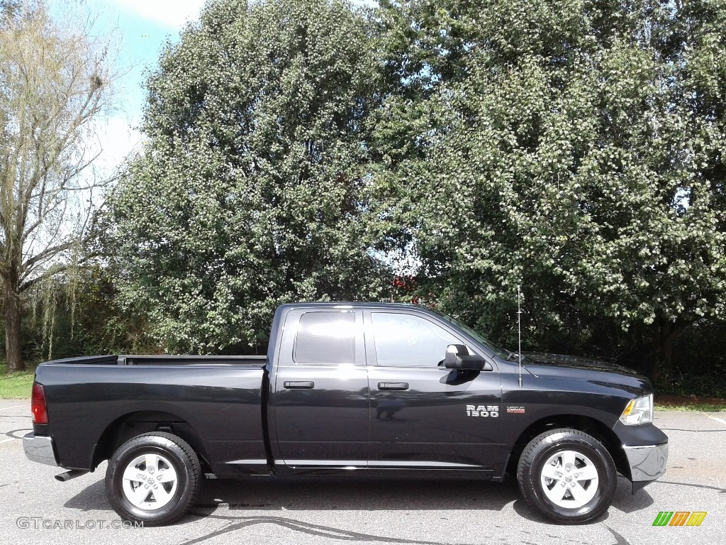 2018 1500 Tradesman Quad Cab 4x4 - Brilliant Black Crystal Pearl / Black/Diesel Gray photo #5