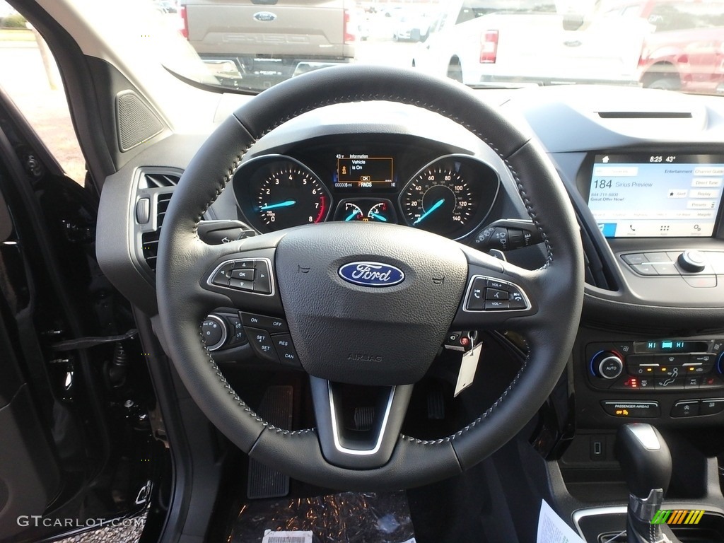 2018 Ford Escape SE 4WD Charcoal Black Steering Wheel Photo #129959995