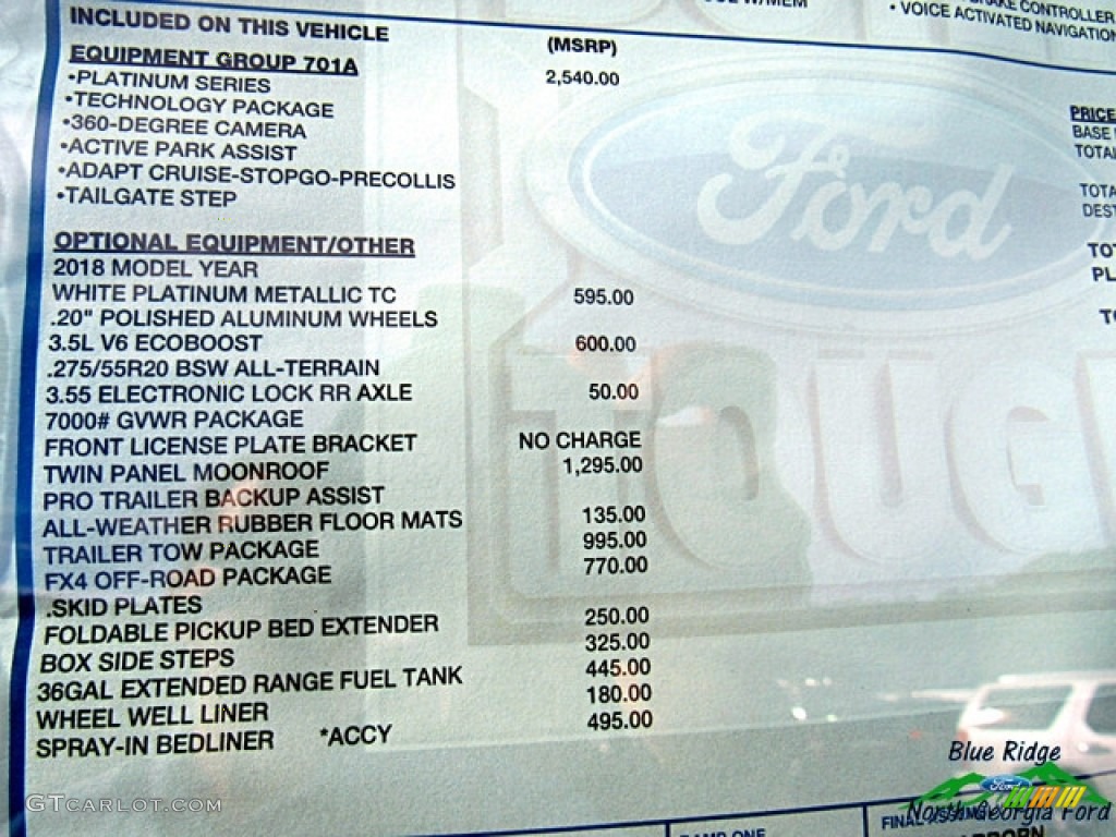 2018 F150 Platinum SuperCrew 4x4 - White Platinum / Dark Marsala photo #30