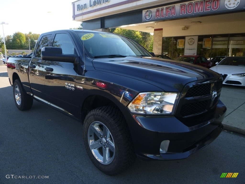 2017 1500 Express Quad Cab 4x4 - Maximum Steel Metallic / Black/Diesel Gray photo #3