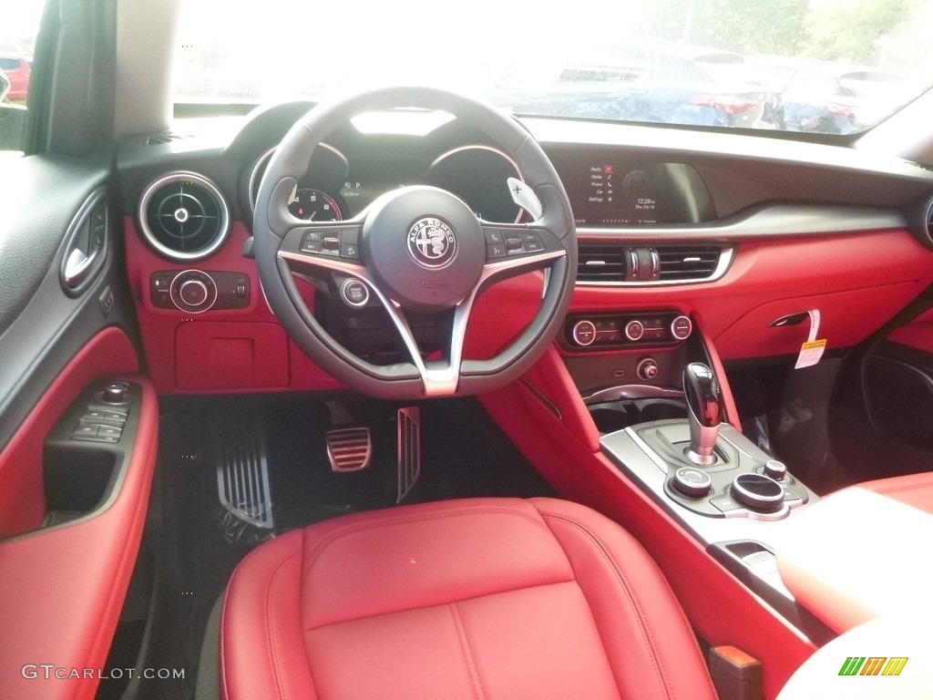 Red Interior 2019 Alfa Romeo Stelvio Sport AWD Photo #129970717