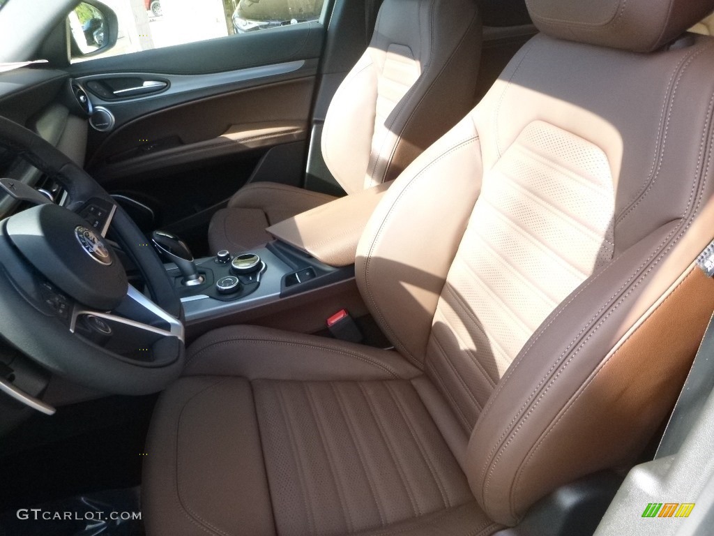 Chocolate Interior 2019 Alfa Romeo Stelvio Ti Sport AWD Photo #129973201