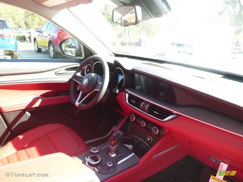 2019 Alfa Romeo Stelvio Ti Lusso AWD Red Dashboard Photo #129974467