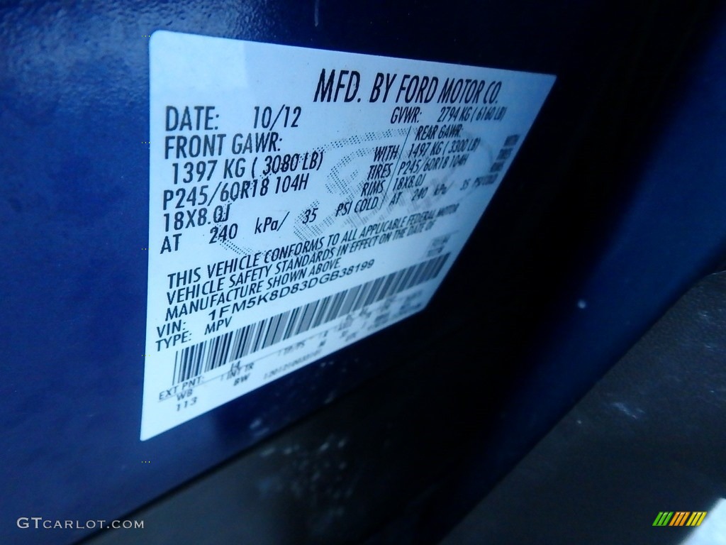 2013 Explorer XLT 4WD - Deep Impact Blue Metallic / Charcoal Black photo #23