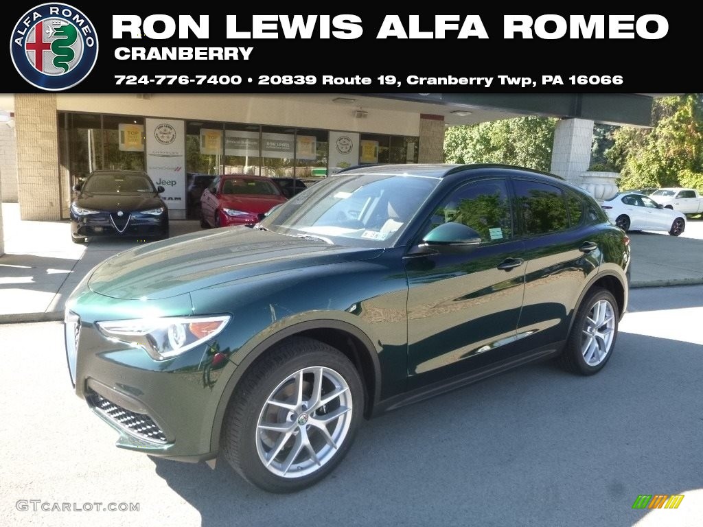 2019 Stelvio Ti Sport AWD - Verde Visconti (Green) Metallic / Chocolate photo #1